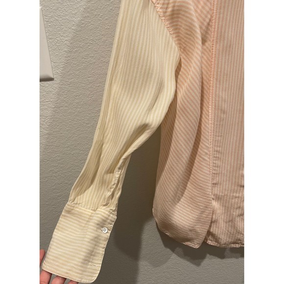FREE PEOPLE Capetown Striped Button Down Pink Tan - Picture 4 of 7